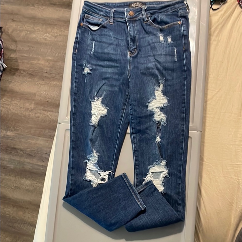 Judy Blue Distressed Blue Jeans
